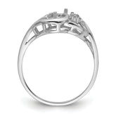 14k White Gold 4mm Pearl & Diamond Ring Mounting (No Stone Included)